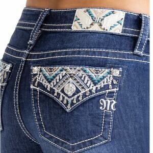 Miss Me Mid-Rise Bootcut Jeans rhinestones embellished embroidery dreamcatcher